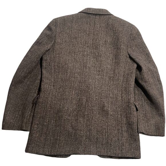 VTG Harris Tweed 2 Button Blazer Herringbone Mens Sz 38 Handwoven Scottish Wool - Picture 6 of 14